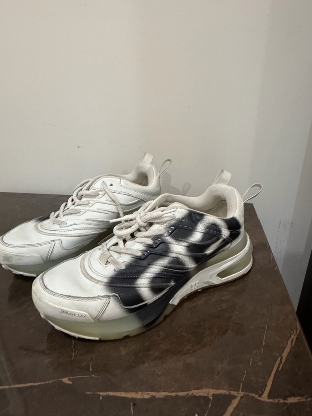 Givenchy White Sneakers with Black Graffiti Detail